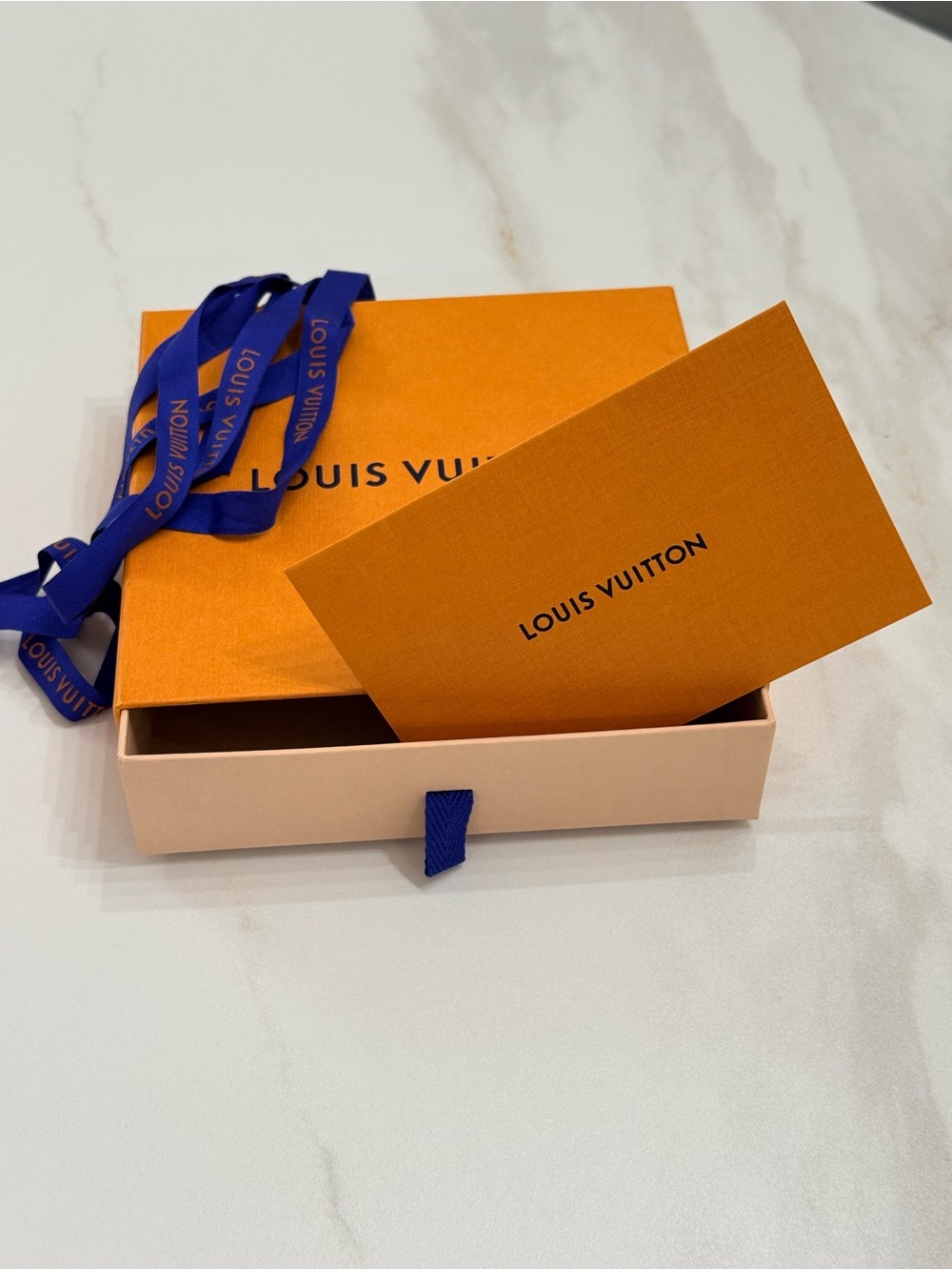Authentic Louis Vuitton Empty Box Set | Drawer, Envelope, Ribbon | 6.5" x 6.5"